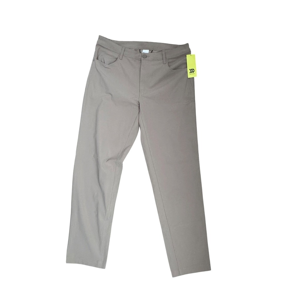 All in Motion Mens Golf Pants Tan 36x32 Recycled Polyester Stretch Chino NEW
